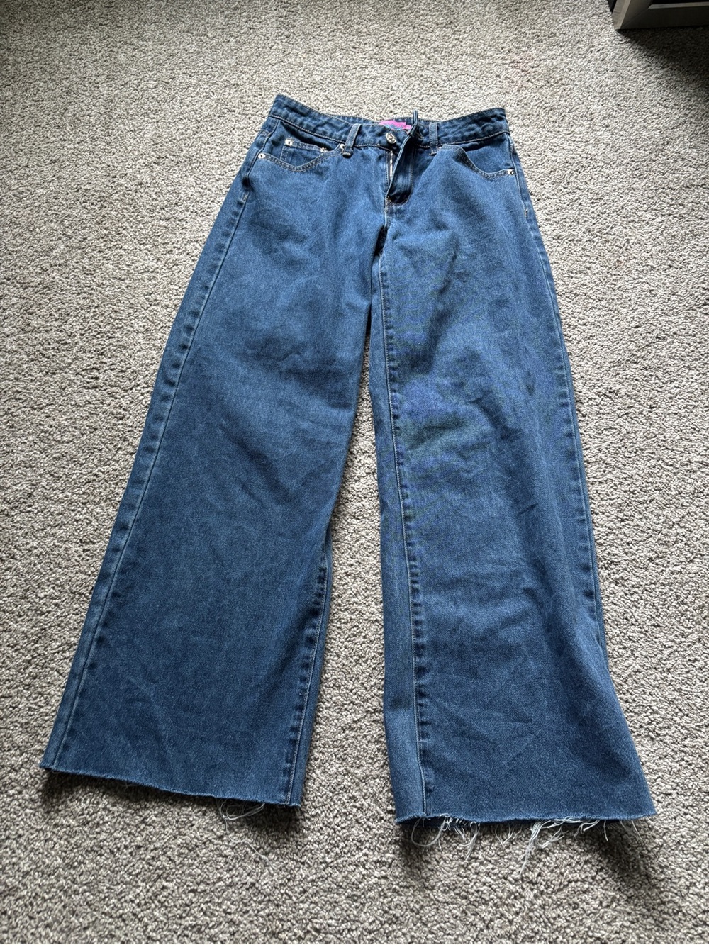 Wide Leg Dark Blue Women's Jeans